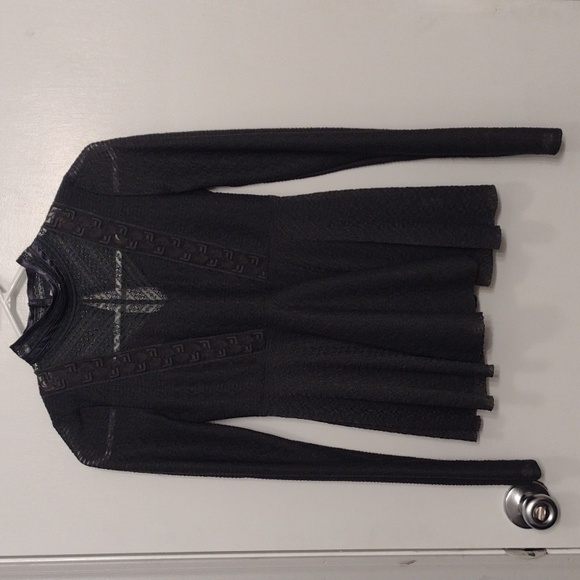 Free People Dark Charcoal Gray Victorian Bohemian Blouse Size XS - Picture 1 of 16